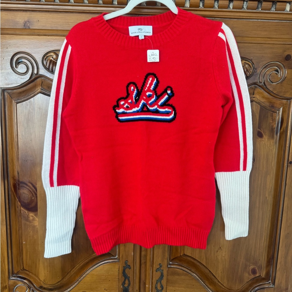 Red and White Ski Sweater